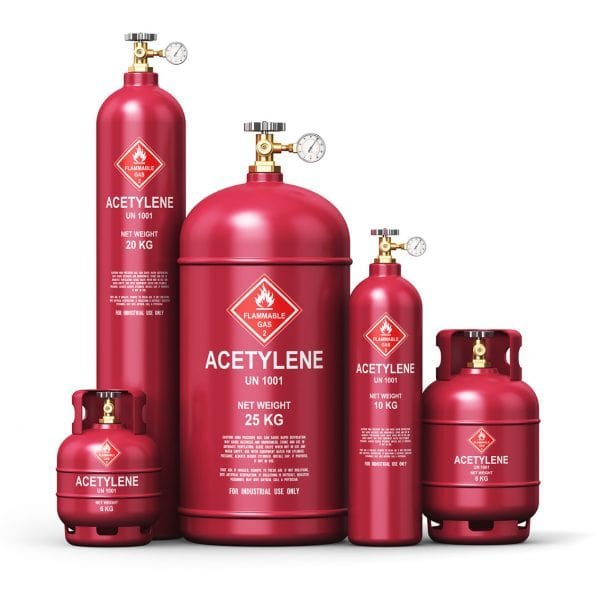Khí Acetylene công nghiệp đa dạng trọng lượng